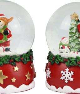 1833 SNOW GLOBES SANTA'S SWIRL S/2